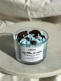 Front view of hand-poured blueberry cream oreo scented candle by Petit Bisou, dessert-inspired and handmade in New York